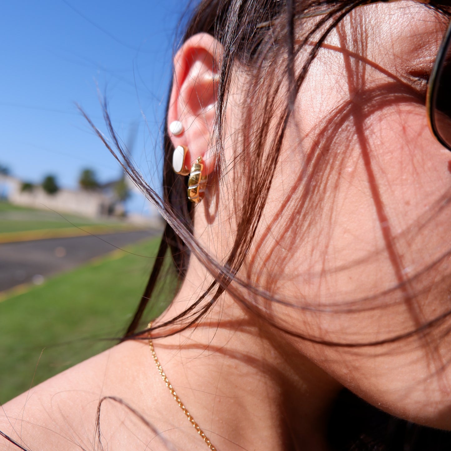 Vintage white earring