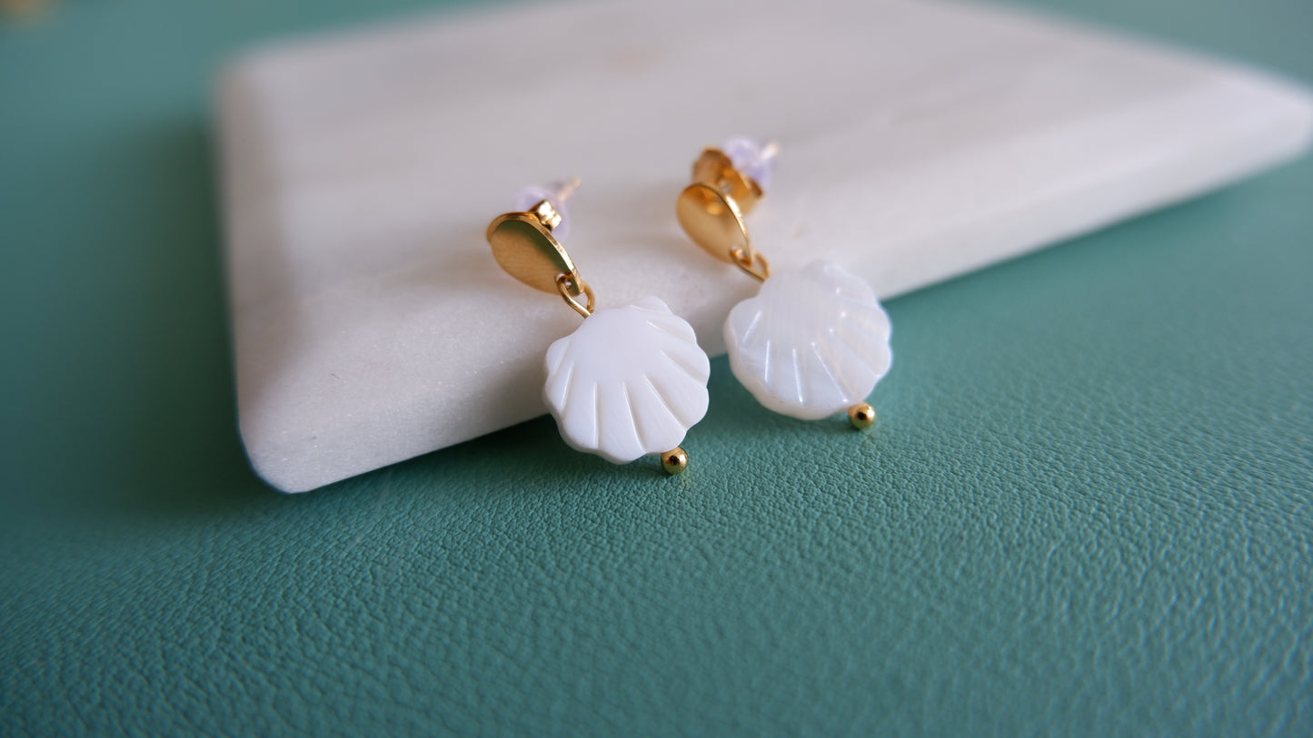 White Shell Earings