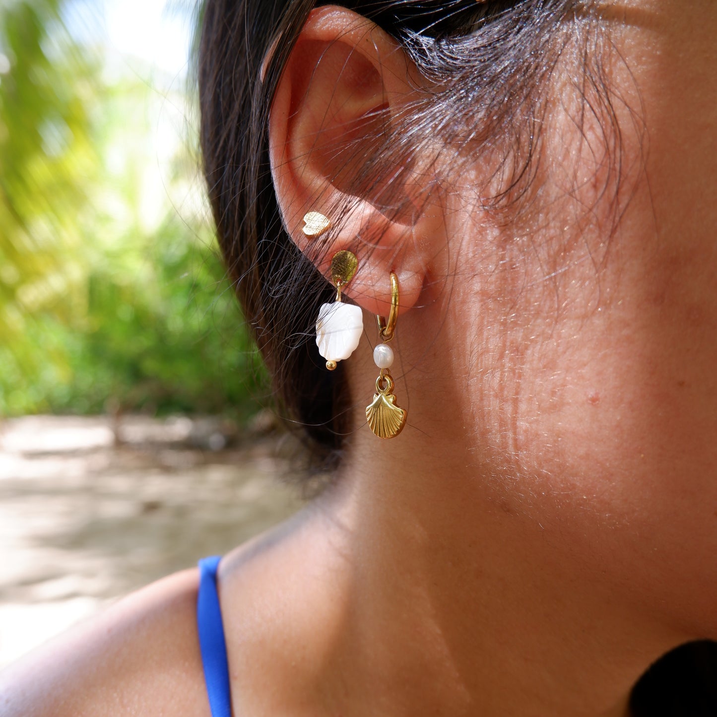 White Shell Earings